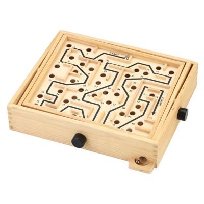 China Play Fun Wooden Labyrinth Table Maze/Balance Board Table Maze Solitaire Game for sale