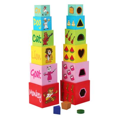 China Nesting and Sorting Toy 7 Stackable Wooden Toy wooden blocks toy 12X12CM for sale