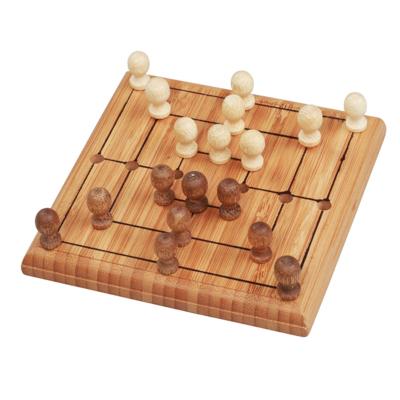 China Family Game Bamboo Board Game Nine Men's Morris Classic Strategy Game & Fun for The Whole Family for sale