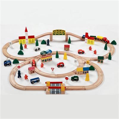 China Slot Toy 100 Piece Triple Loop Wooden Train Set Track Generic Fits Thomas Brio for sale