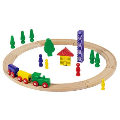 China A good starter kit Wooden Train Set includes 23pcs wooden track for sale