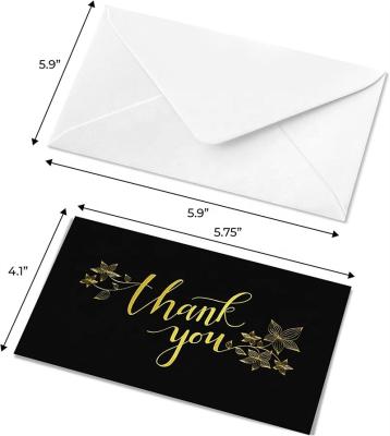 China Worldwise 50 Elegant Thank You Assorted Blank Cards With Envelopes-Black for sale