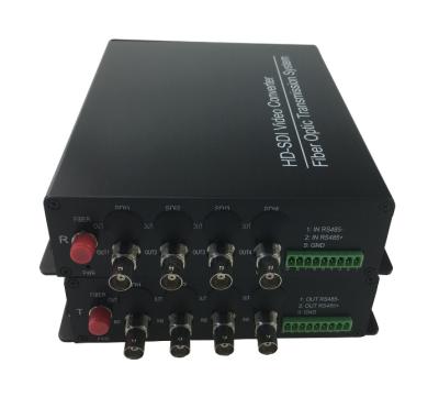 China 5VDC power4 canaliza HD SDI al convertidor 1.485Gb de la fibra/al transmisor de la fibra óptica de la tarifa de datos de s en venta