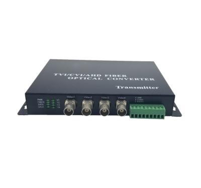 China 4ch AHD Over Fiber Optic,4 ch AHD +1 ch RS485(optional) ,fiber optic to coaxial converter for sale