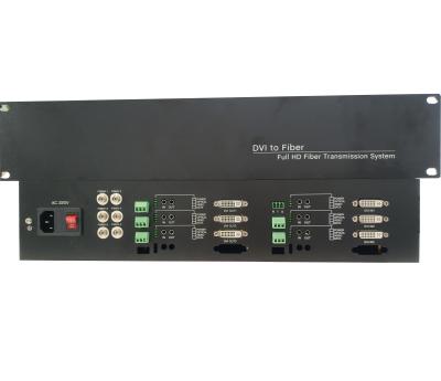 China Rack 1080P/60Hz 6 core 6channel 6 data 6audio  Lossless Dvi video fiber converter Transceiver Receiver for sale