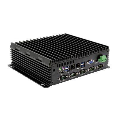 China New I3 I5 I7 Fanless Computer 6 COM Dual Gigabit Ethernet Embedded Industrial PC With VGA 8 USB L235*W192*H68mm for sale