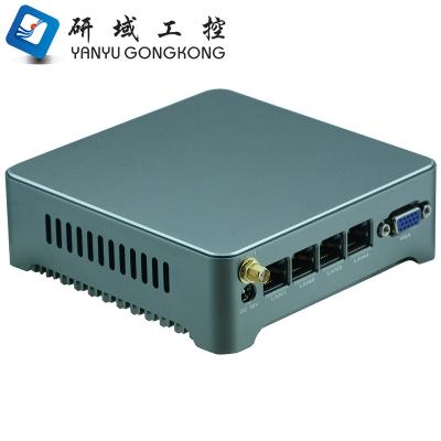 China Full Aluminum Alloy R19FZ 4 Ethernet J1900 Quad Core Nano Fanless Firewall Mini PC for sale