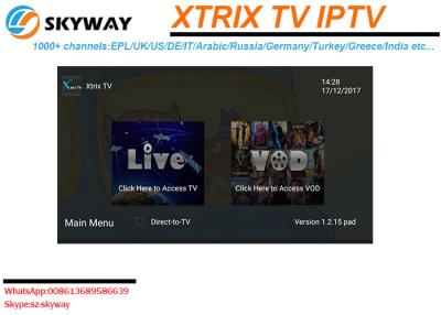 중국 Xtrix  IPTV EPL IPTV Europe IPTV 1000+ live Channels with VOD,Included UK IT DE GR RU EPL WORLD CUP etc. CH 판매용
