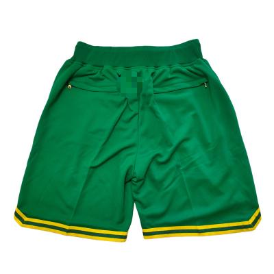 China Factory Wholesale Oakland Vintage Baseball Team Shorts With Drawstring Embroidered Mesh Net Antibacterial Green for sale