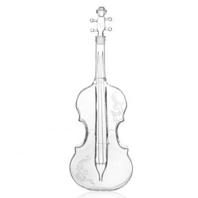 China 2022 Violin Cold Heat Resistant Products 1000ml Innovative Handmade Custom Shape Wine Bottle Transparent Glass Decanter for sale