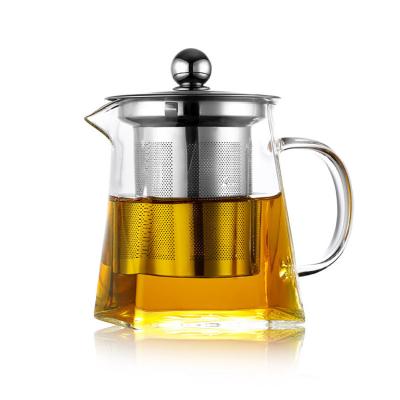 China Viable High Quality Borosilicate Heat Resistant Japanese Glass Teapot with Removable Infuser for sale