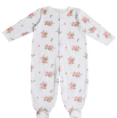 China Soft Pink Printing Anti-Shrink Cartoon Pattern Baby Siamese Sleepsuit for sale