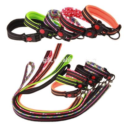 China Fashion Padded Adjustable Nylon Dog Mesh Padded Custom Thoughtful Collar And Leash Set for sale