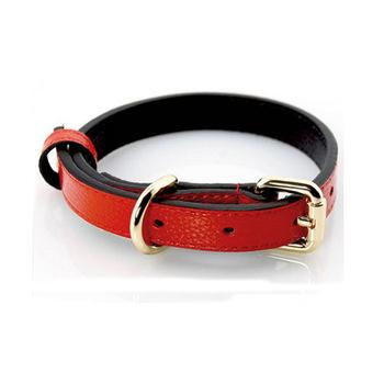 China PU Red Waterproof Small Dog Collar Stocked Leather Wholesale for sale