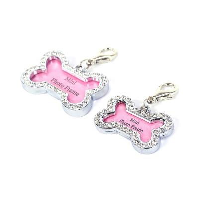 China High Quality Viable Crystal Rhinestone Pet Information Card For Dog Prevent Lost ID Tags With Many Shapes Wholesale for sale