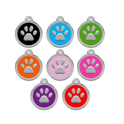 China China Hot Selling Customized Designers Engraved Around Paw Pet Charm ID Tag Dog Tag Wholesale for sale