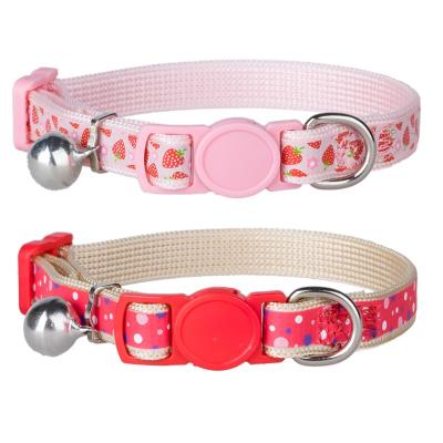 China Adjustable Silkscreen Cat Collar With Bell DETACHED Personalized Pet and Cat Collar Safety for sale