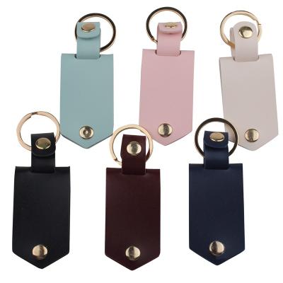 China New Arrival Family Photo Blank Sublimation PU Leather Key Chain Key Chain For Gift for sale