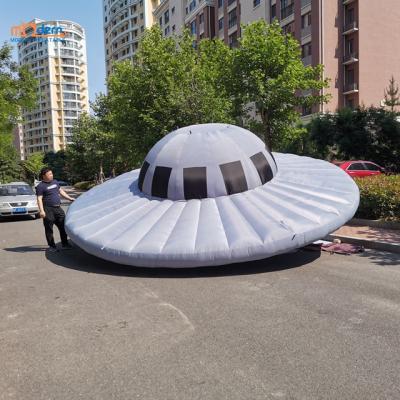 China Party LED Lighted Silver Inflatable UFO Balloon For Event Decoration for sale