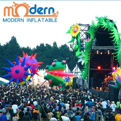 China Party Outdoor Summer Music Festival Stage Decoration LED Lighting Inflatable Flowers for sale