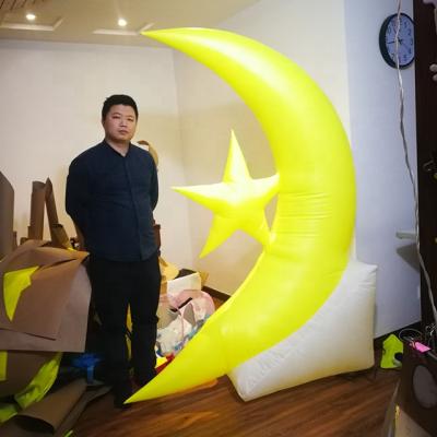 China Party LED Shinning Inflatable Star And Lighting Inflatable Moon For Event / Party Decoration for sale