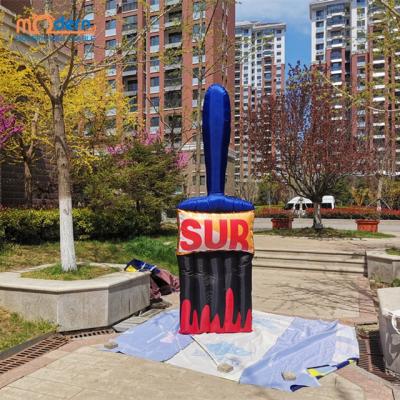 China 210d Oxford Cloth Inflatable Street Art Sculptures Big Paintbrush For Building Decoration for sale