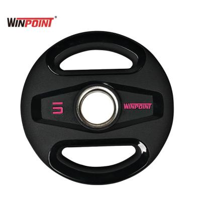 China WINPOINT Universal Customized Logo OB86 50 Barbell Weightlifting PU Weight Plate For Gym Weightlifting for sale