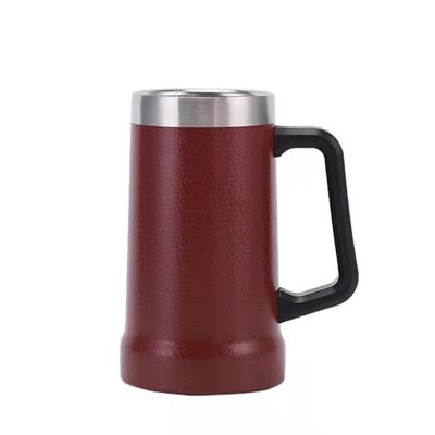 China New Sustainable Frontier Double-Layer 304 Stainless Steel With Handle Vacuum Refrigeration Cup Office Mug Custom for sale