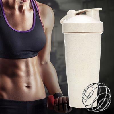 China Viable Biodegradable Wheat Straw Eco Friendly Seal Leak Make Resistant Flip Cover Lid Amazon Fitness Custom Shaker Bottle Gym for sale