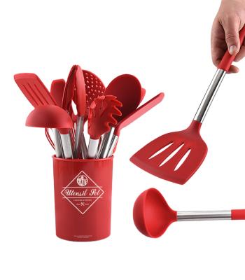 China Stocked 13pcs Silicone Holder Stainless Steel Copper Coating Kitchen Tools Eco - Friendly Set for sale