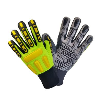 China Anti-impact Resistant Impact Protect Safety Gloves Synthetic Leather Palm With Silicone Grip TPR Protection Mechanics Gloves for sale