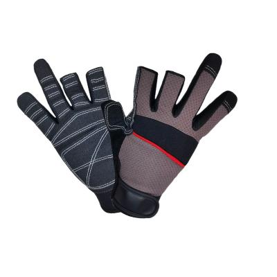 China Mechanic Fingerless Gloves Anti-impact Spandex With Synthetic Leather Safety Work Gloves For Fishing Gardening Transport Recycling for sale