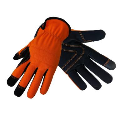 China Mesh Fabric Slip On Cuff Good Price Work Safety Gloves Flexible/Durable/Breathable/Wear Resistant Synthetic Leather Palm For Gardening Training for sale