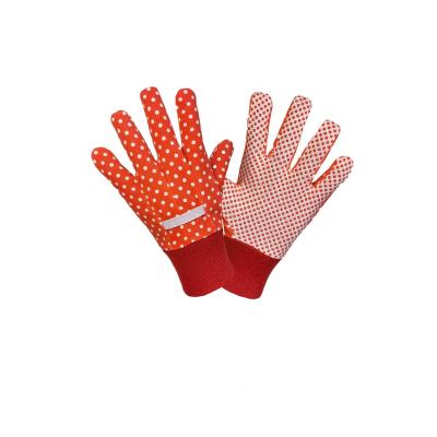 China PVC Anti-Slip Purple Dots Comfortable Safety Work Garden Red Yellow Blue Anti-Slip Gloves for sale