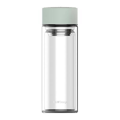 China Leakproof Double Wall Borosilicate Glass Tea Bottles Infuser For Green Tea for sale