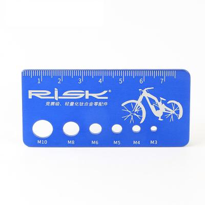 China Durable Aluminum Alloy Screw MTB Road Bicycle HAZARD MTB Measuring Ruler For Metric Bolts Screws M3/M4/M5/M6/M8 Multifunctional for sale