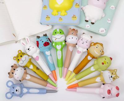 China 2022Cute Decompression Zodiac Animal Squishy Toys Stir Pen Gel Ink Stress Relief Pen Diary Notebook Combination Gel Pen Pencil Set for sale