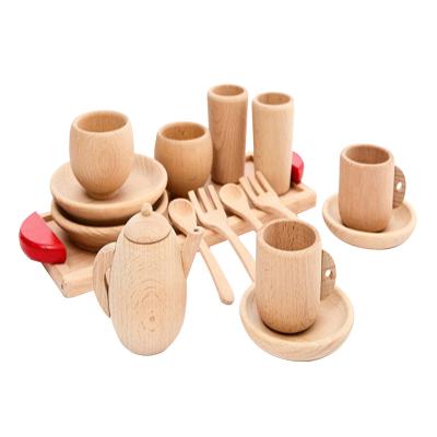 China Children's Toys Children Pretend Play Kindergarten School Toys Kungfu Tea Set Kids Play Wooden Kitchen Toy Montessori Educational Toys Room Tea Set for sale