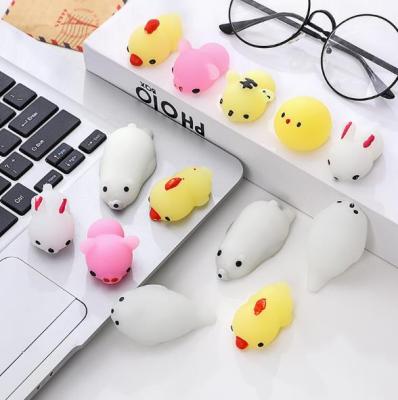 China Novelty Toys New Design Mini Animal Squishy Toy Silicone Effort Relieve Soft Squeeze Eco-friendly 3D Kawaii Animals Mochi Squishy Cat Toys for sale