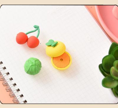 China Wholesale Cartoon Character Figure Erasers Cute Kids Eraser For Food Art Color Donut Candy Fancy Ice Cream Kids Fruits Cartoon Eraser for sale