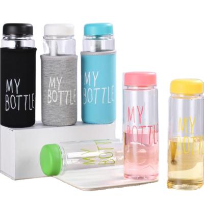 China Drinking Fruit Juice Water Cup Portable Logo Clear Plastic My Bottle Bpa Free Custom Sport Viable Beverage 500ml Plastic Water Bottle for sale