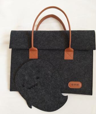 China Wholesale OEM Eco-Friendly 13 15 Inch Dark Gray Custom Felt Laptop Bag For Macbook for sale