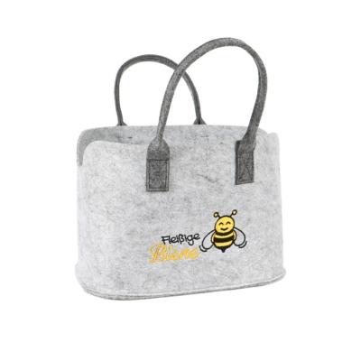 China Fashion Wholesale Custom Polyester Felt Tote Bags Organic Wool Felt Bags Shopping Bag Felt Women Handbag for sale