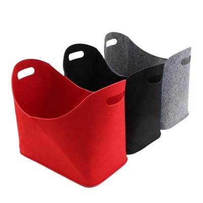 China Sustainable Wool Felt Bag Storage Firewood Baskets Made In China for sale