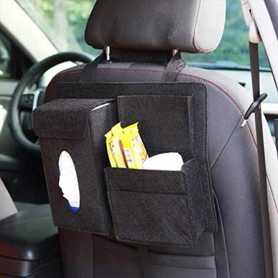 China 2018 Eco-friendly Felt Small Car Back Seat Organizer With Cloth Holder for sale