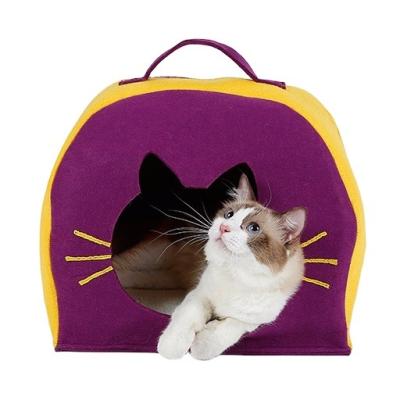 China Viable Eco Felt Cat Cave Dog Bed with Porter Cat House Bed for sale