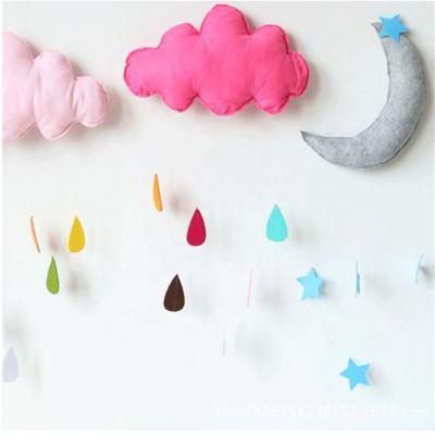 China Soft Toy Kids Felt Cloud Hanging Toys Baby Ratchets Mobile Toys Bell Felt Hanging for Crib Tent Ornament Room Decor Birthday Gift for sale