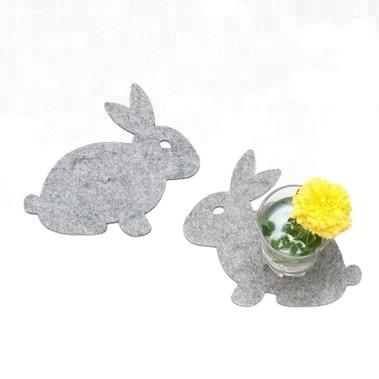 China Viable Home Wholesale Home Decoration Table Decoration Drink Coasters Custom Rabbit Felt Coaster for sale