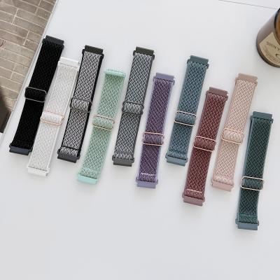 China Fast Version 20mm 22mm Samsung Watch 4 Striped Elastic Nylon Breathable Stretch Buckle Strap For Samsung Watch Band for sale