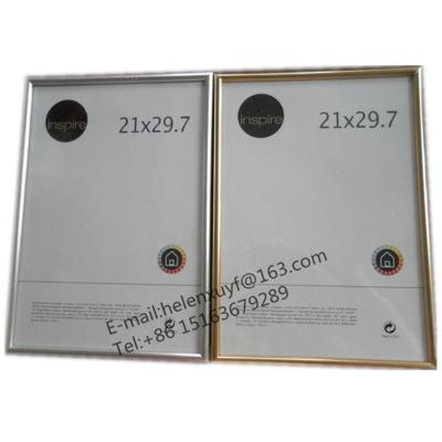 China Classic A4 Gold and Silver Plated PVC Photo Frame for sale